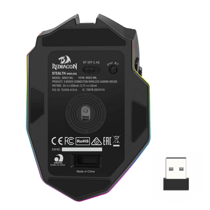 Redragon M923 PRO 3-Mode RGB Gaming Mouse, Optical Ergonomic Gamer Mouse with Max 24,000DPI, Pro Precision Sensor SG8960, 8 Macro Buttons, Software Supported 