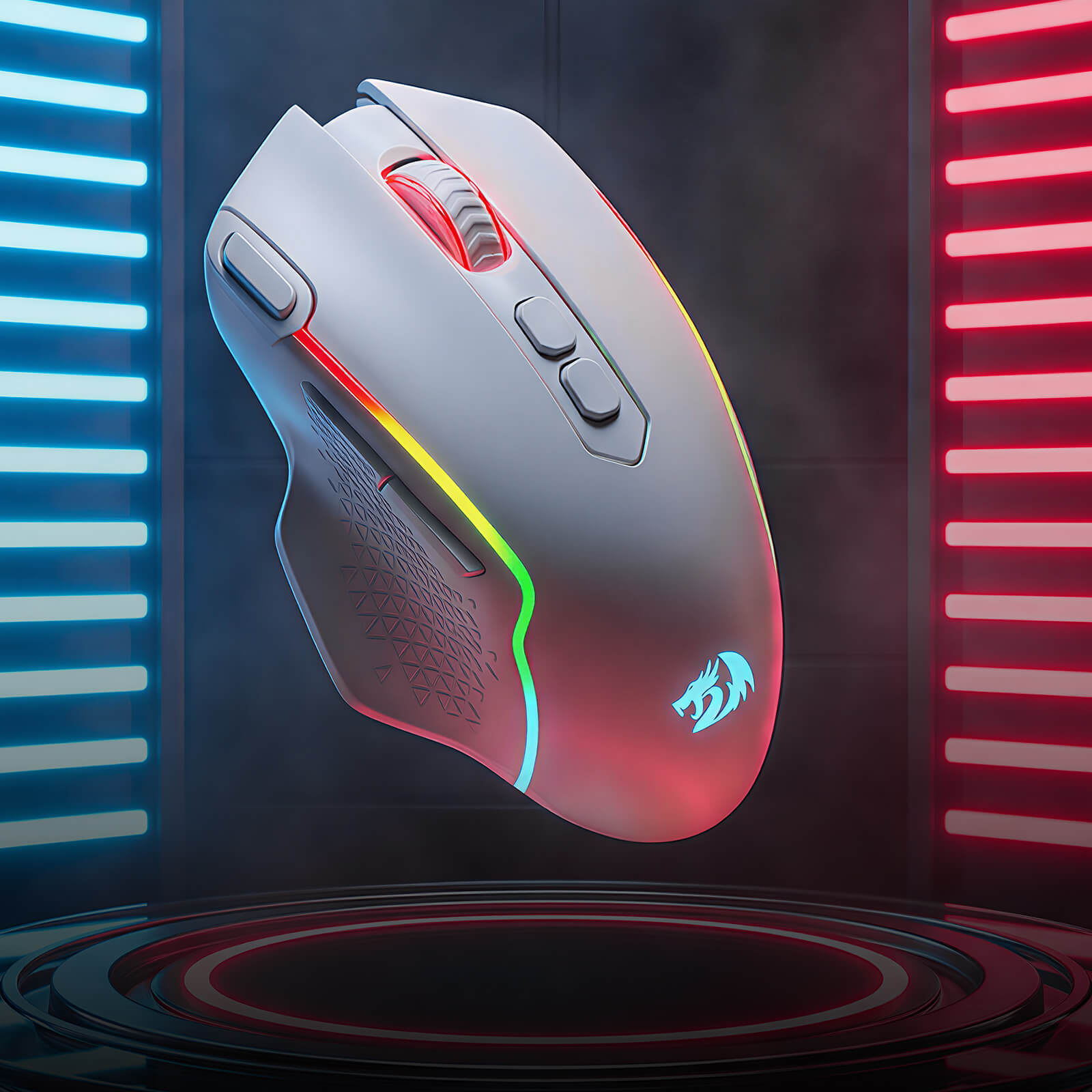 Redragon M810 MAX 3-Mode Wireless Gaming Mouse, 12000 DPI Wired/Wireless RGB Mouse w/Rapid Fire Key, 8 Macro Buttons, 188-Hour Reliable Power Capacity for PC/Mac/Laptop