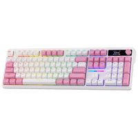 Redragon K762 Wireless Gasket Gaming Keyboard w/Hype Screen & Knob, 104 Keys Mechanical Keyboard, Easy-Control 1.14’’ TFT Info Display, 5-Layer Noise Dampening, Round PBT Keycaps, Custom Linear Switch | show