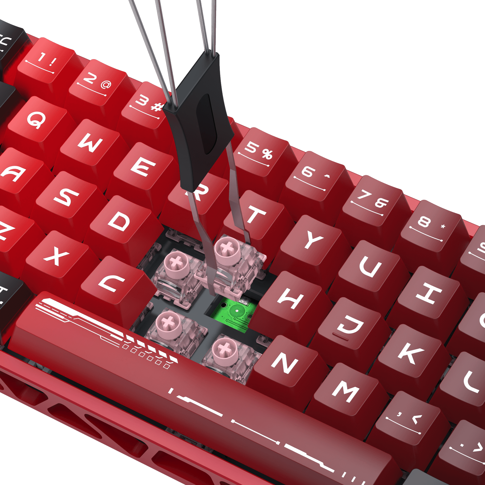 Redragon K753 HE Rapid Trigger Gaming Keyboard, 60% 61 Keys Wired Mechanical Keyboard w/Hype-Red Hollowed-Out Aluminum Base, Next-Gen UltraMag 100% POM Silky Rappid Trigger Magnetic Switch