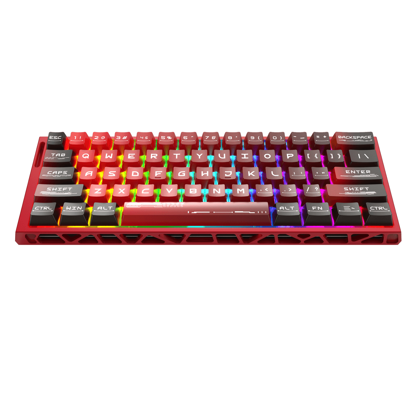 Redragon K753 HE Rapid Trigger Gaming Keyboard, 60% 61 Keys Wired Mechanical Keyboard w/Hype-Red Hollowed-Out Aluminum Base, Next-Gen UltraMag 100% POM Silky Rappid Trigger Magnetic Switch