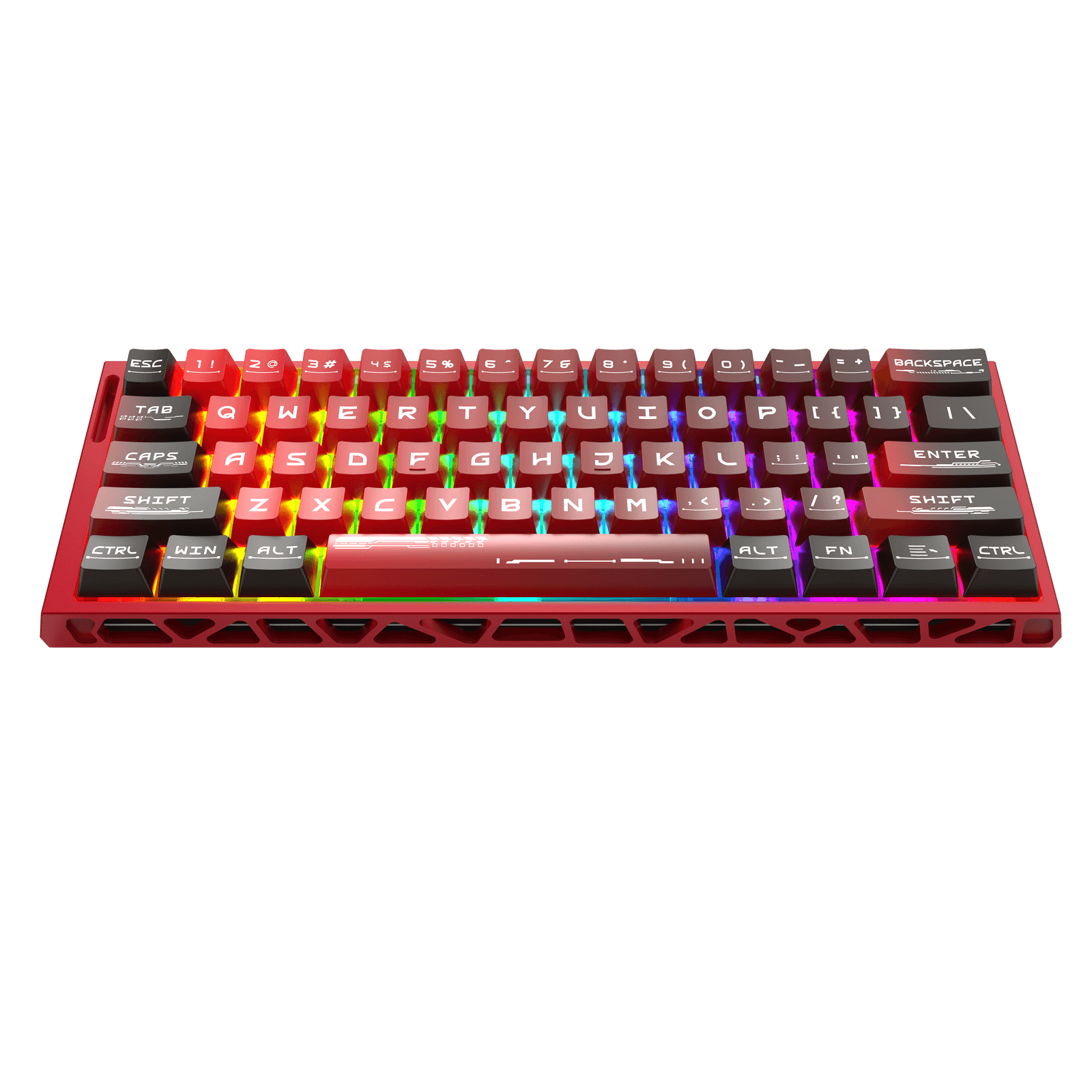 Redragon K753 HE Rapid Trigger Gaming Keyboard, 60% 61 Keys Wired Mechanical Keyboard w/Hype-Red Hollowed-Out Aluminum Base, Next-Gen UltraMag 100% POM Silky Rappid Trigger Magnetic Switch