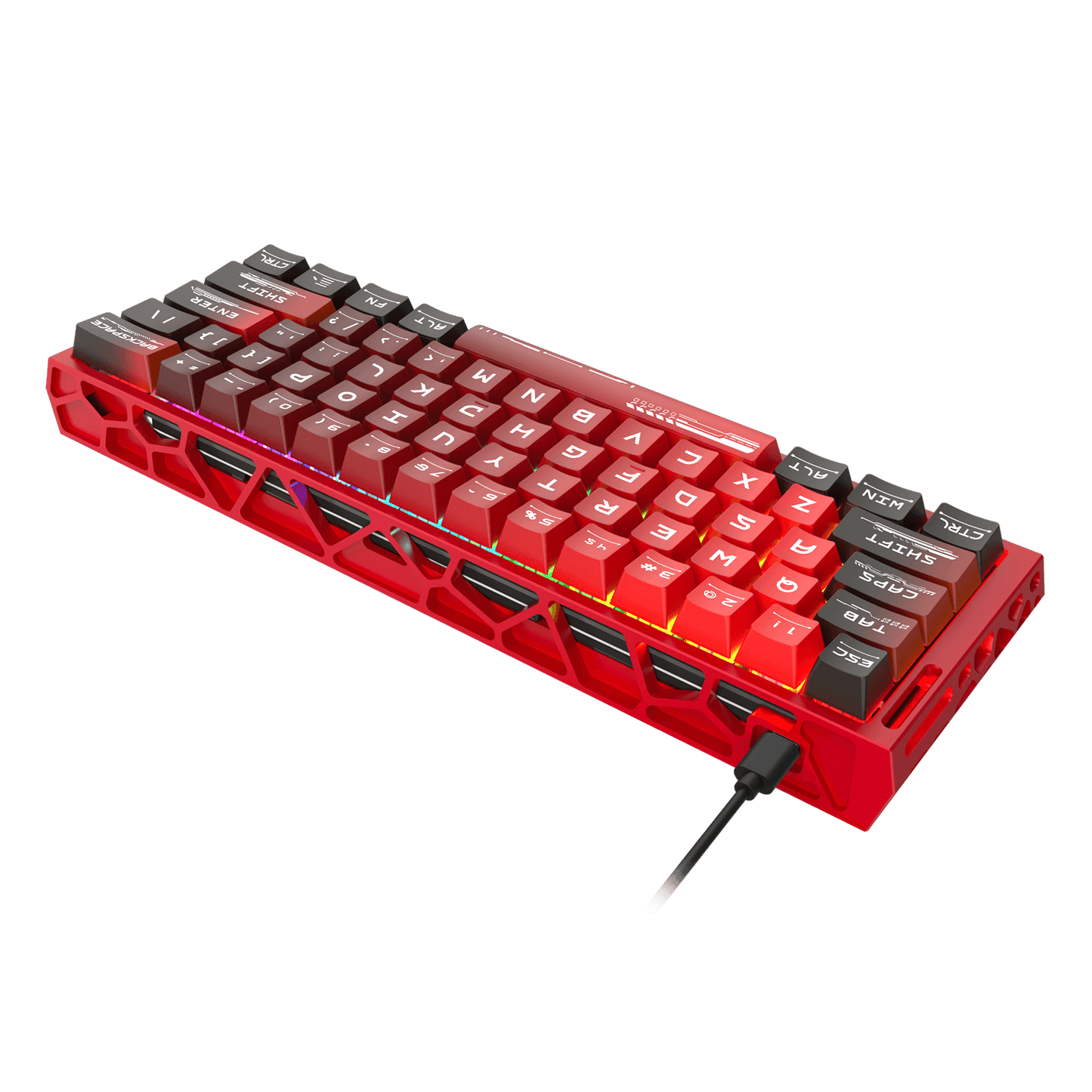 Redragon K753 HE Rapid Trigger Gaming Keyboard, 60% 61 Keys Wired Mechanical Keyboard w/Hype-Red Hollowed-Out Aluminum Base, Next-Gen UltraMag 100% POM Silky Rappid Trigger Magnetic Switch