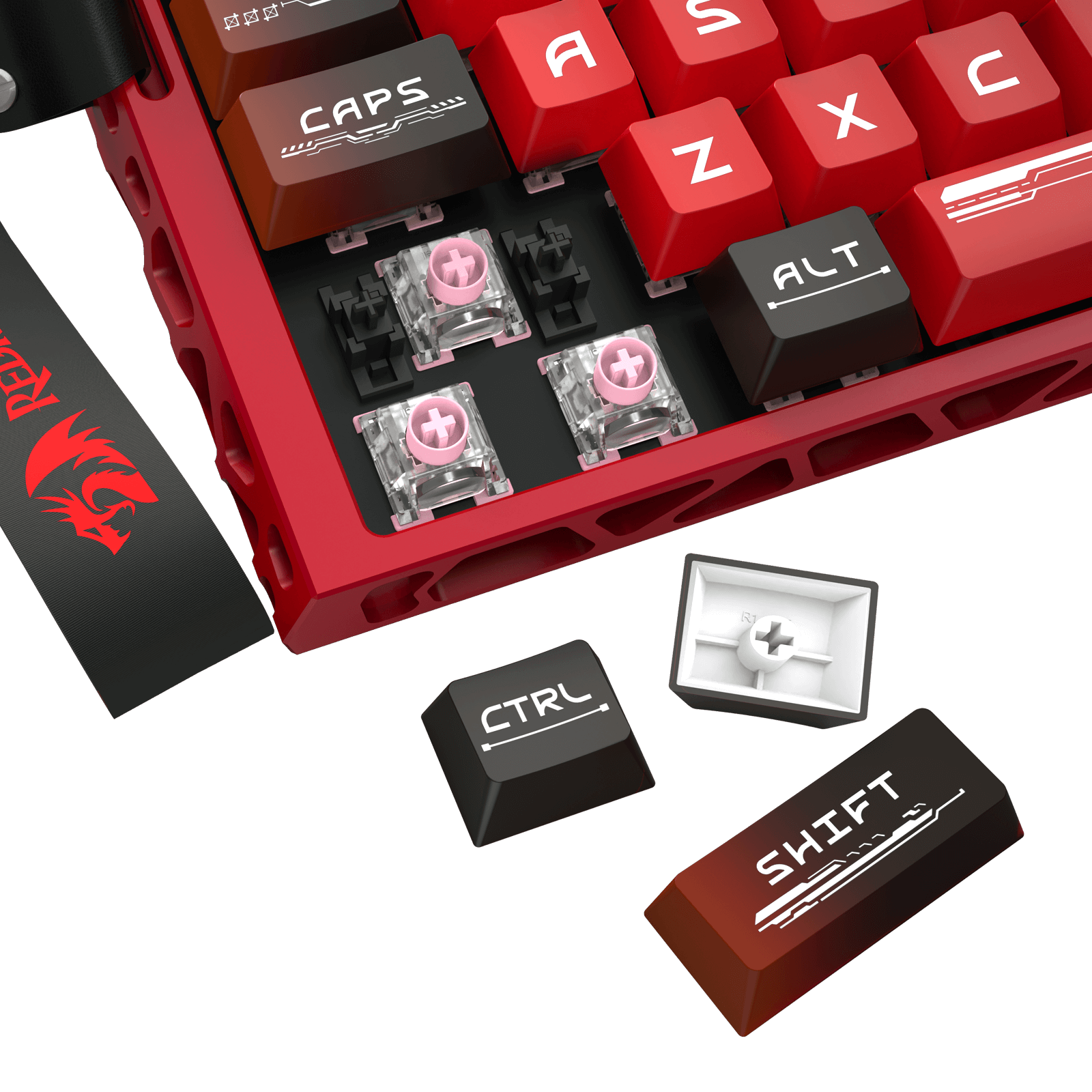 Redragon K753 HE Rapid Trigger Gaming Keyboard, 60% 61 Keys Wired Mechanical Keyboard w/Hype-Red Hollowed-Out Aluminum Base, Next-Gen UltraMag 100% POM Silky Rappid Trigger Magnetic Switch