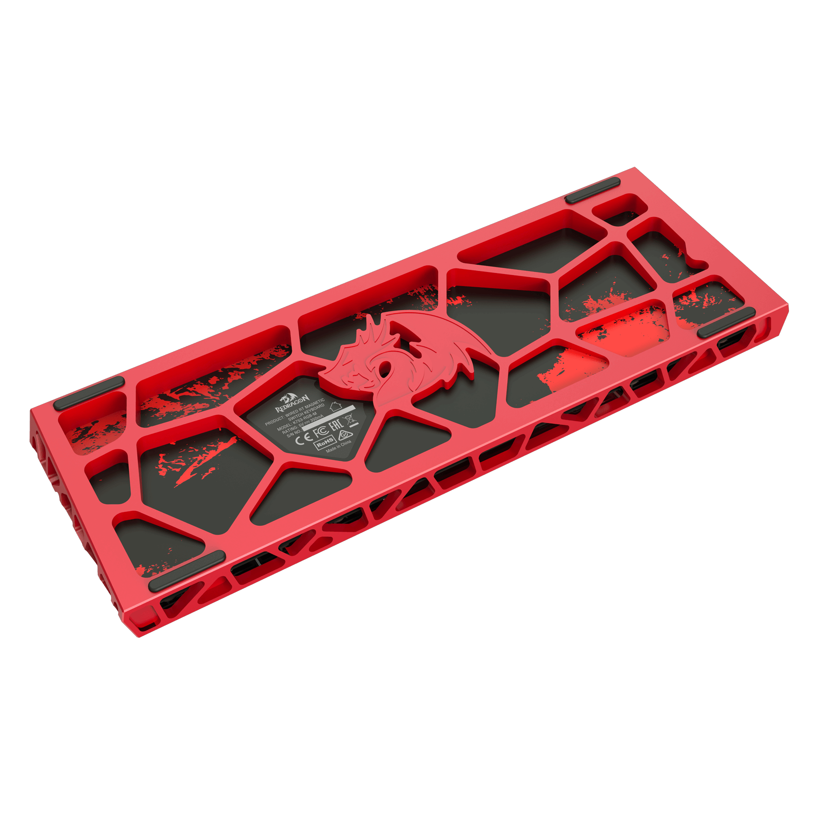 Redragon K753 HE Rapid Trigger Gaming Keyboard, 60% 61 Keys Wired Mechanical Keyboard w/Hype-Red Hollowed-Out Aluminum Base, Next-Gen UltraMag 100% POM Silky Rappid Trigger Magnetic Switch