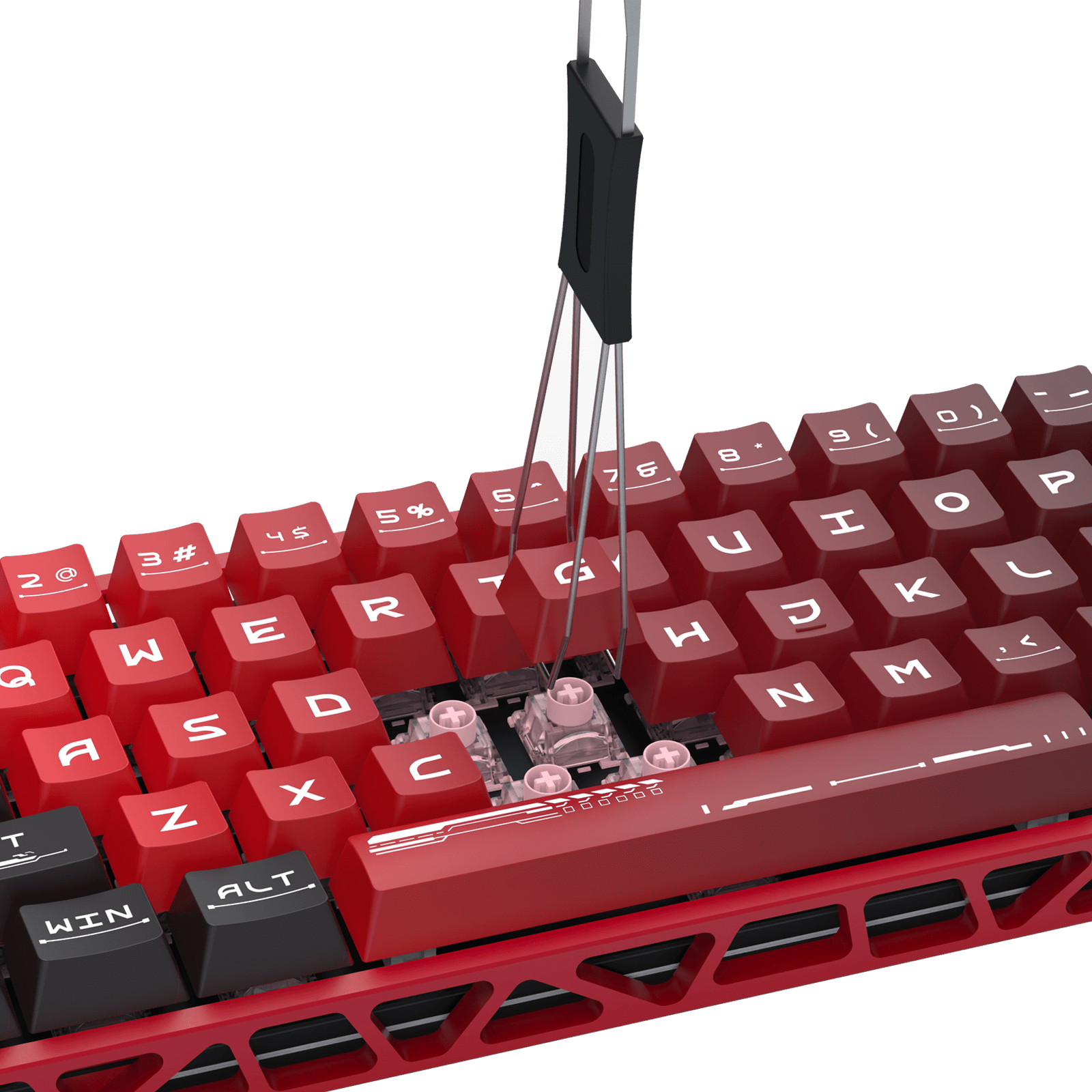 Redragon K753 HE Rapid Trigger Gaming Keyboard, 60% 61 Keys Wired Mechanical Keyboard w/Hype-Red Hollowed-Out Aluminum Base, Next-Gen UltraMag 100% POM Silky Rappid Trigger Magnetic Switch