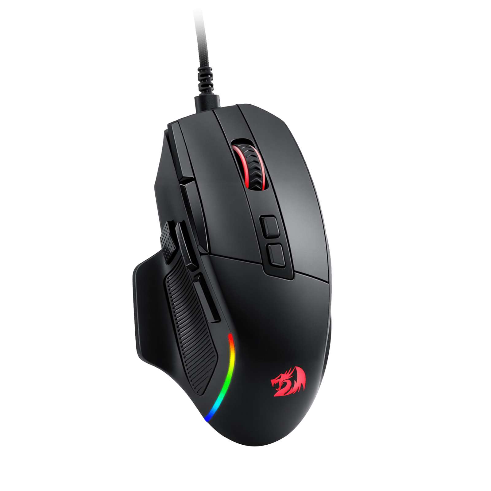 Redragon M925 Wired Gaming Mouse, 24,000 Max DPI Optical Gaming Mouse with 10 Programmable Buttons, Ergonomic Natural Grip Build, Software Supports DIY Keybinds & DPI, Black
