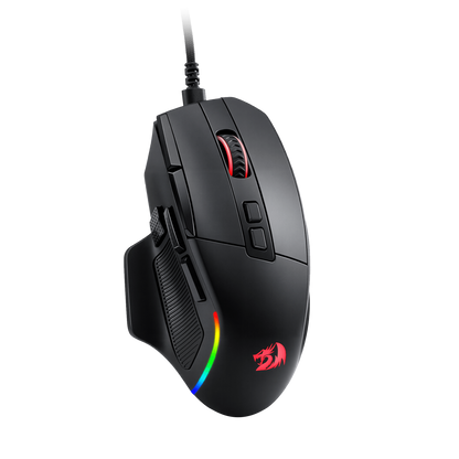 Redragon M925 Wired Gaming Mouse, 24,000 Max DPI Optical Gaming Mouse with 10 Programmable Buttons, Ergonomic Natural Grip Build, Software Supports DIY Keybinds & DPI, Black