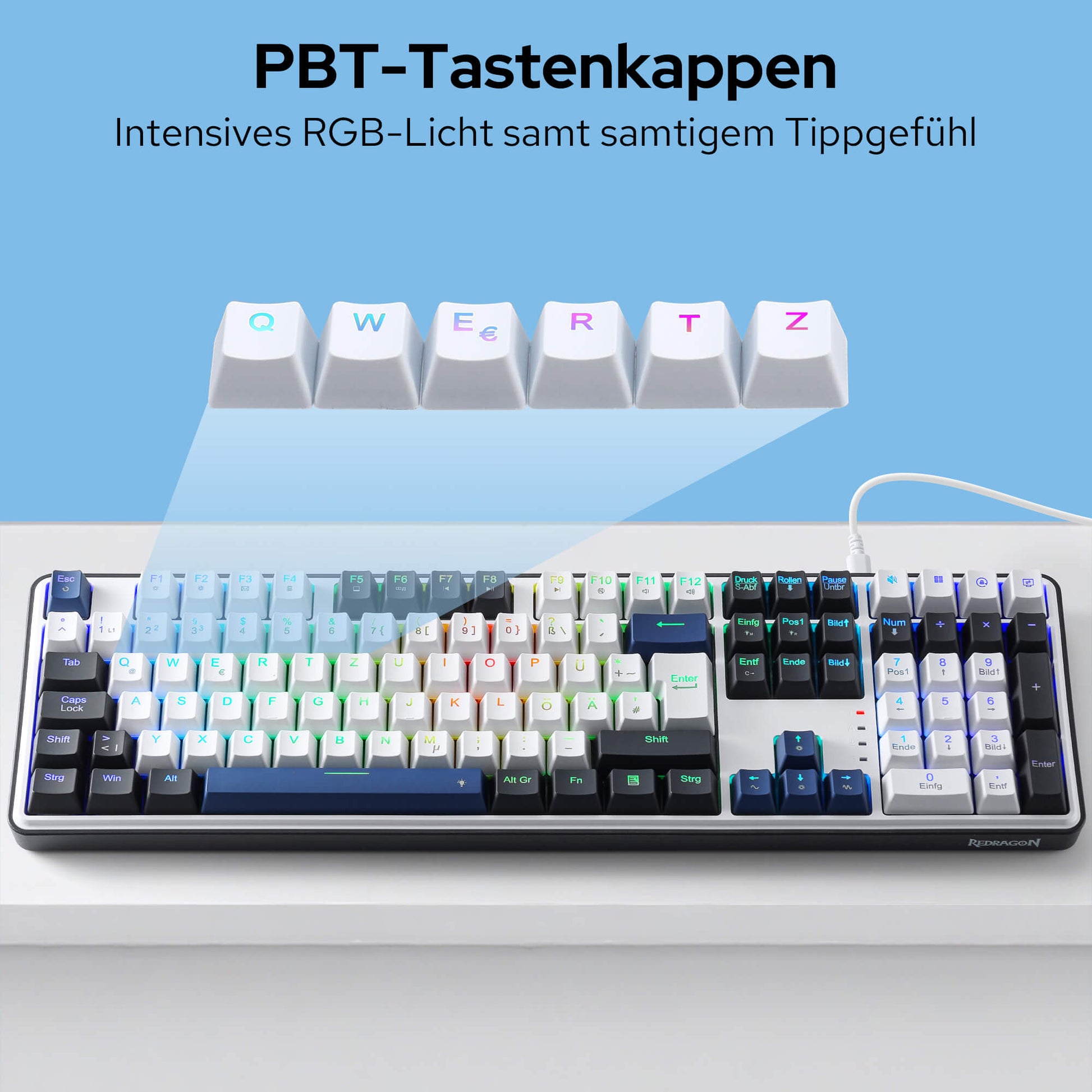 Redragon K689 QWERTZ Kabelgebundene Gasket Gaming‑Tastatur
