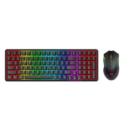 Redragon S162 3-Mode Wilreess Gaming Keyboard & Mouse Combo, 99 Keys K744 RGB GamingKeyboard and 8000 DPI M693 Gaming Mouse Bundle