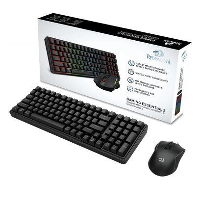 Redragon S162 3-Mode Wilreess Gaming Keyboard & Mouse Combo, 99 Keys K744 RGB GamingKeyboard and 8000 DPI M693 Gaming Mouse Bundle