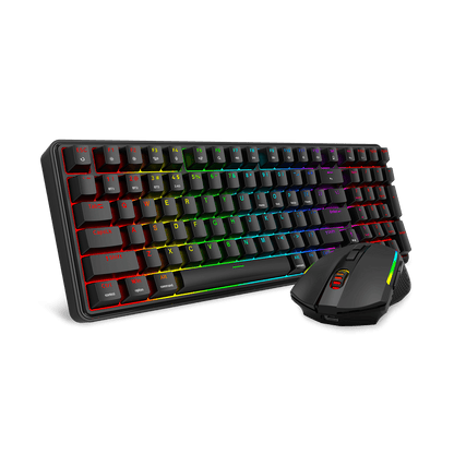 Redragon S162 3-Mode Wilreess Gaming Keyboard & Mouse Combo, 99 Keys K744 RGB GamingKeyboard and 8000 DPI M693 Gaming Mouse Bundle