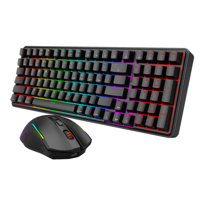 Redragon S162 3-Mode Wilreess Gaming Keyboard & Mouse Combo, 99 Keys K744 RGB GamingKeyboard and 8000 DPI M693 Gaming Mouse Bundle