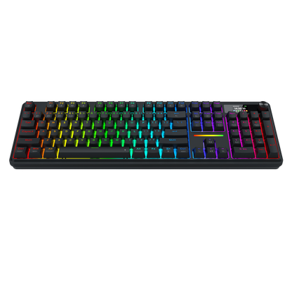 Redragon K762 Wireless Gasket Gaming Keyboard w/Hype Screen & Knob, 104 Keys Mechanical Keyboard, Easy-Control 1.14’’ TFT Info Display, 5-Layer Noise Dampening, Round PBT Keycaps, Custom Linear Switch