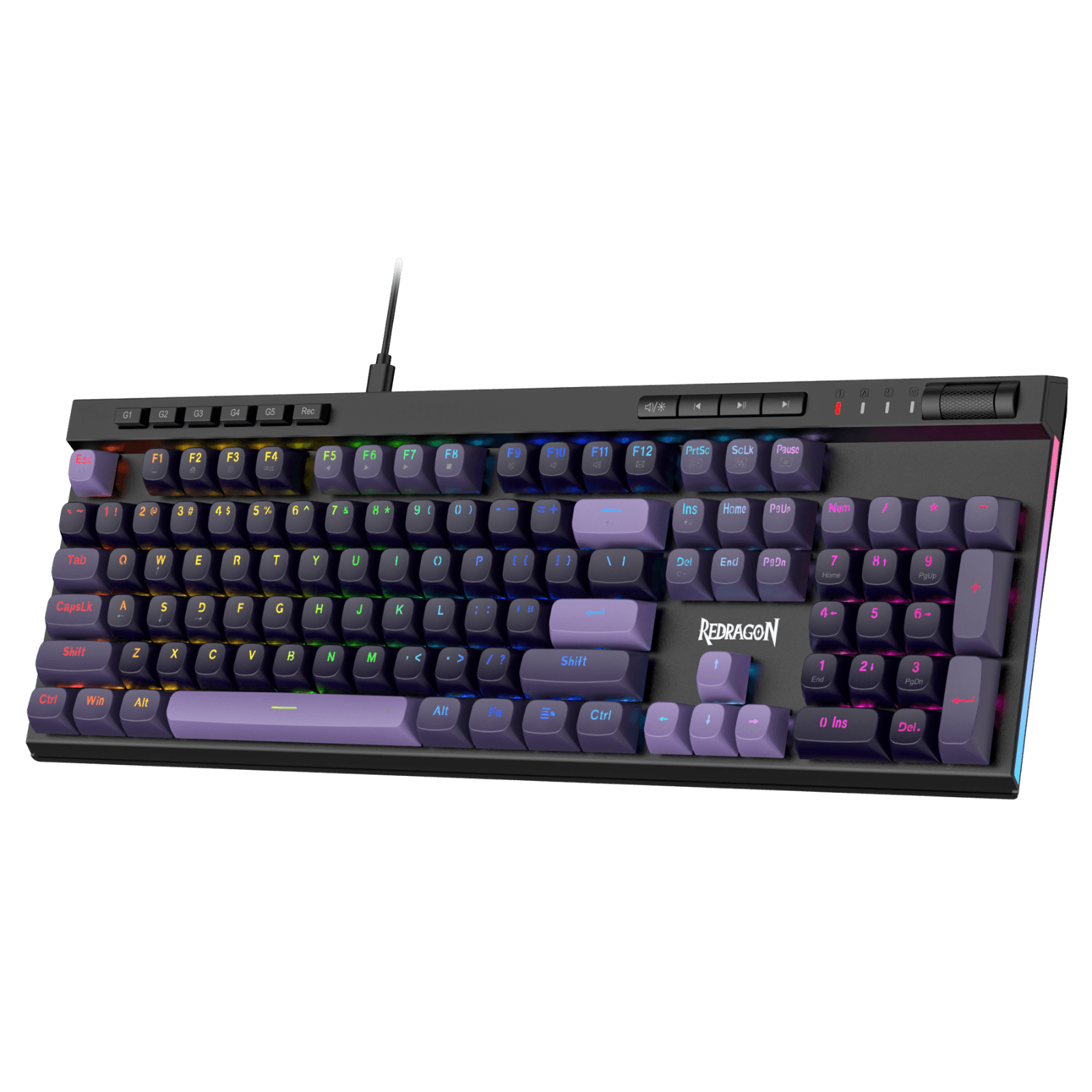 Redragon K580 HE Rapid Trigger Gaming Keyboard, 100% 104 Keys Wired Mechanical Keyboard w/Hyper-Fast Actuation, 8K Hall Effect Magnetic Switch, Dedicated Media Controls, Onboard Macro Recording