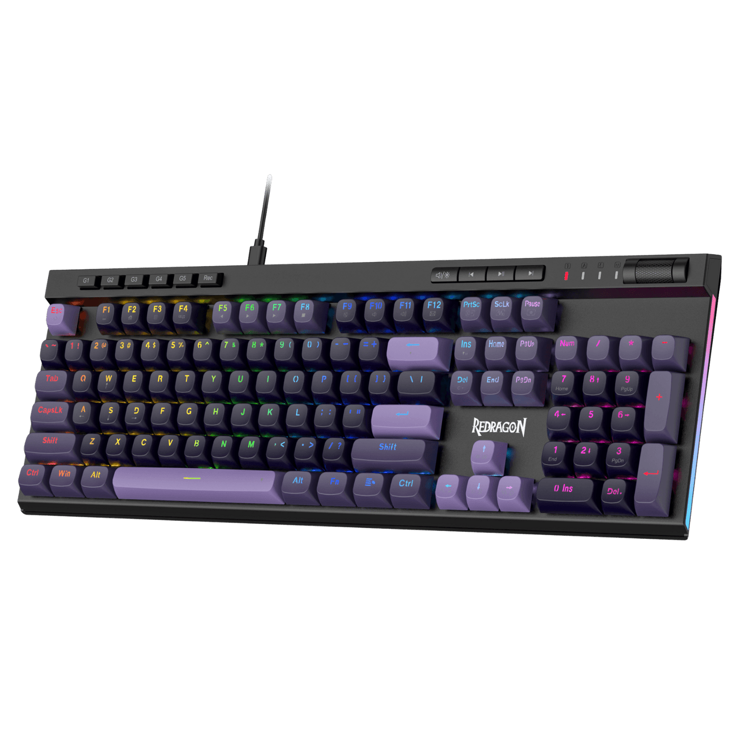 Redragon K580 HE Rapid Trigger Gaming Keyboard, 100% 104 Keys Wired Mechanical Keyboard w/Hyper-Fast Actuation, 8K Hall Effect Magnetic Switch, Dedicated Media Controls, Onboard Macro Recording