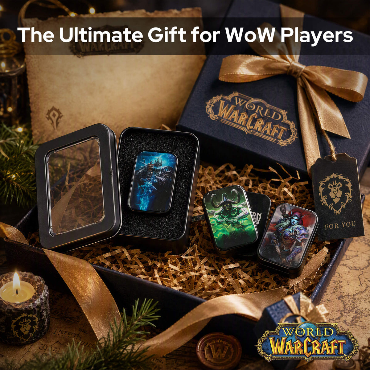 World of Warcraft Official Licensed Fidget Toys Adults, High-Quality Aluminum Alloy & Strong Magnets, Magnetic Sliding, Tactile Click Feedback, Office, Home, Travel, Gaming Desk, Relieves Stress, Increases Focus, Replaces Bad Habits