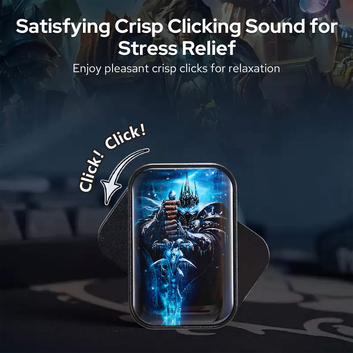 World of Warcraft Official Licensed Fidget Toys Adults, High-Quality Aluminum Alloy & Strong Magnets, Magnetic Sliding, Tactile Click Feedback, Office, Home, Travel, Gaming Desk, Relieves Stress, Increases Focus, Replaces Bad Habits