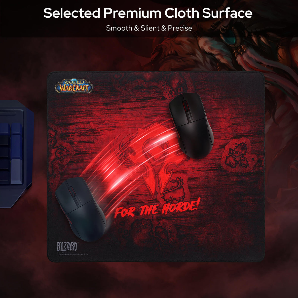 Blizzard Wow Themed Symbol Gaming Mouse Pad, XL Desktop Keyboard Mat
Cloth Cover with Stitched Edge, Smooth Tracking & Stability, Never-Slip Rubber, Official Licensed