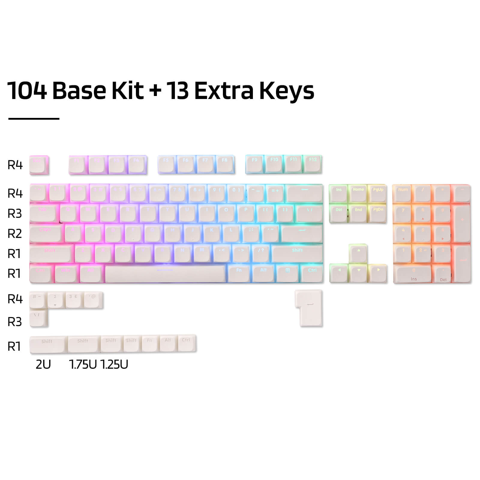  Redragon X LTC 117-Key XDA Profile PBT Double Shot Keycaps Set