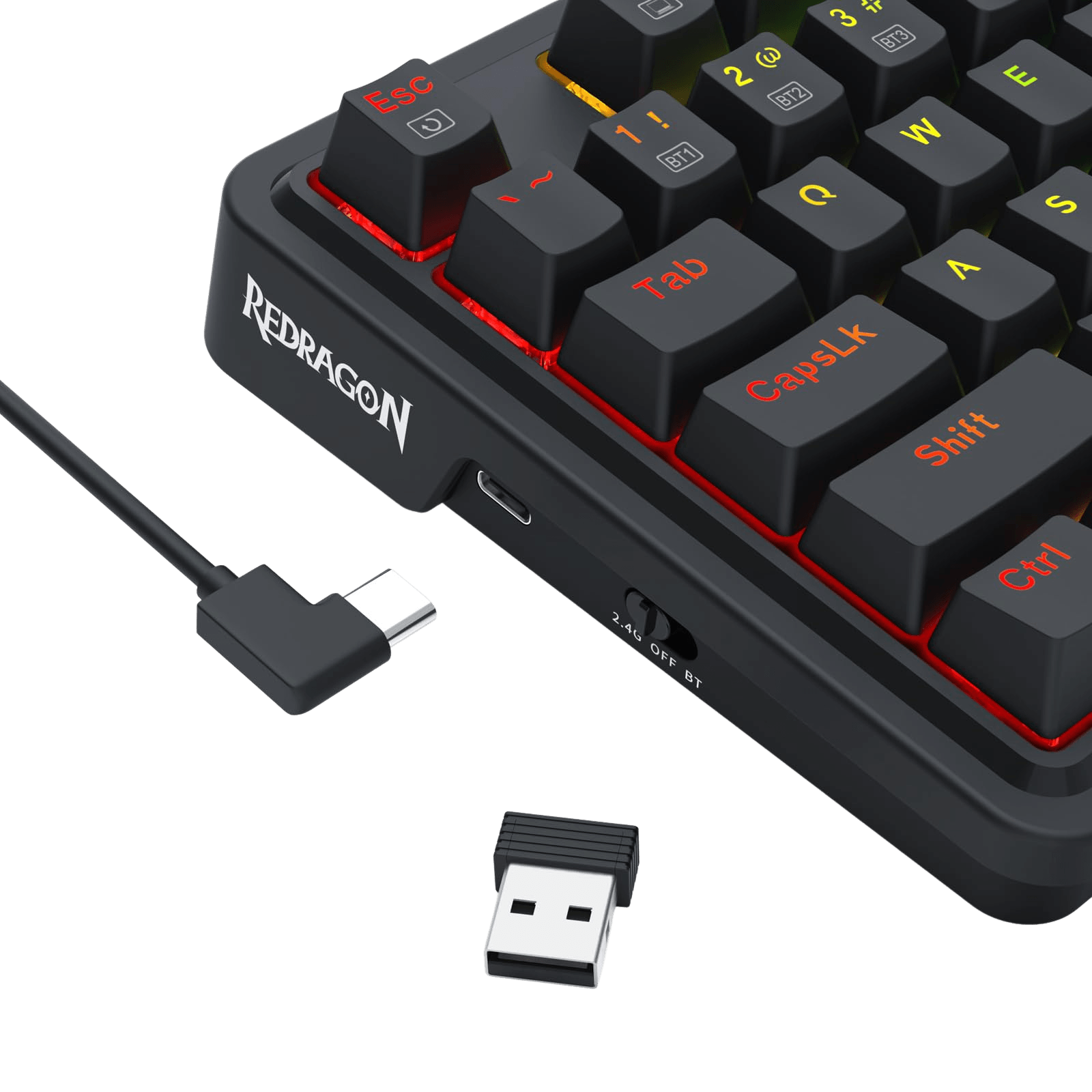 Redragon S168 3-Mode Wilreess Gaming Keyboard & Mouse Combo, 81 Keys K673 PRO RGB Gasket Keyboard and 8000 DPI M693 Gaming Mouse Bundle, Convenient Shared Dongle